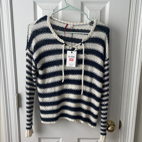 RE/DONE Element Navy and White Knit Striped Sweater size Small - Picture 1 of 11